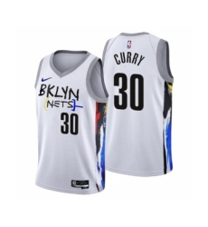 Men's Brooklyn Nets #30 Seth Curry 2022-23 White City Edition Stitched Basketball Jersey