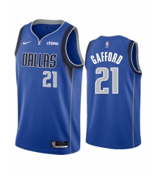 Men's Dallas Mavericks #21 Daniel Gafford Blue Icon Edition Stitched Basketball Jersey