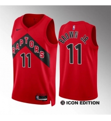 Men's Toronto Raptors #11 Bruce Brown Jr Red Icon Edition Stitched Basketball Jersey