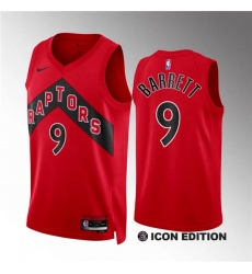 Men's Toronto Raptors #9 RJ Barrett Red Icon Edition Stitched Basketball Jersey