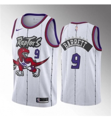 Men's Toronto Raptors #9 RJ Barrett White Classic Edition Stitched Basketball Jersey