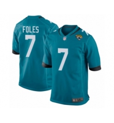 Men's Jacksonville Jaguars #7 Nick Foles Game Teal Green Alternate Football Jersey