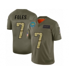 Men's Jacksonville Jaguars #7 Nick Foles Limited Olive Camo 2019 Salute to Service Football Jersey