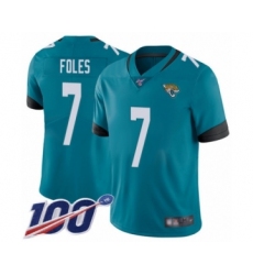 Men's Jacksonville Jaguars #7 Nick Foles Teal Green Alternate Vapor Untouchable Limited Player 100th Season Football Jersey