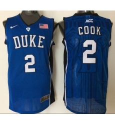 Blue Devils #2 Quinn Cook Blue Basketball Stitched NCAA Jersey