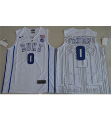 Duke Blue Devils #0 Jayson Tatum White Basketball Elite Stitched NCAA Jersey