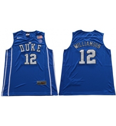 Duke Blue Devils #12 Zion Williamson Royal Blue Basketball Elite Stitched NCAA Jersey