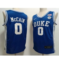 Men's Duke Blue Devils #0 Jared McCAIN Blue College Basketball Jersey