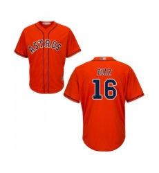 Men's Houston Astros #16 Aledmys Diaz Replica Orange Alternate Cool Base Baseball Jersey