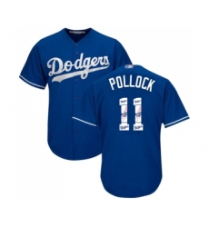 Men's Los Angeles Dodgers #11 A. J. Pollock Authentic Royal Blue Team Logo Fashion Cool Base Baseball Jersey