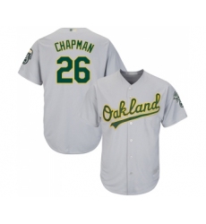Youth Oakland Athletics #26 Matt Chapman Replica Grey Road Cool Base Baseball Jersey