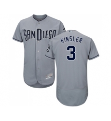 Men's San Diego Padres #3 Ian Kinsler Authentic Grey Road Cool Base Baseball Jersey