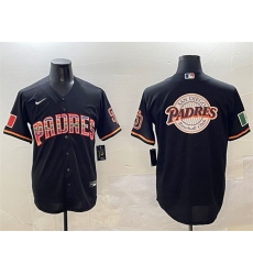 Men's San Diego Padres Team Big Logo Black Mexico Cool Base Stitched Baseball Jersey