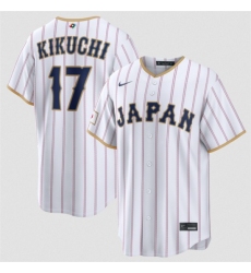 Men's Japan Baseball #17 Yusei Kikuchi White 2026 World Baseball Classic Home Stadium Stitched Jersey