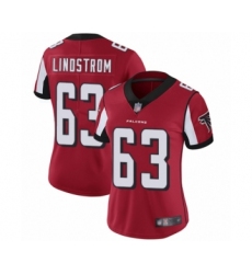 Women's Atlanta Falcons #63 Chris Lindstrom Red Team Color Vapor Untouchable Limited Player Football Jersey