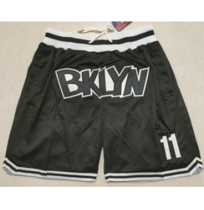 Men's Brooklyn Nets #11 Kyrie Irving Black Just Don Swingman Shorts