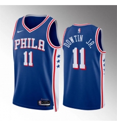 Men's Philadelphia 76ers #11 Jeff Dowtin Jr Royal Icon Edition Stitched Jersey