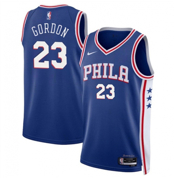 Men's Philadelphia 76ers #23 Eric Gordon Royal Icon Edition Stitched Jersey