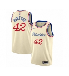 Men's Philadelphia 76ers #42 Al Horford Swingman Cream Basketball Jersey - 2019 20 City Edition