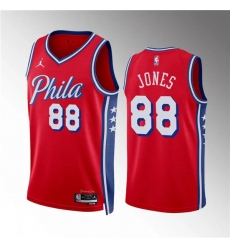 Men's Philadelphia 76ers #88 Kai Jones Red Statement Edition Stitched Jersey