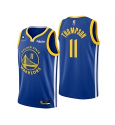 Men's Golden State Warriors #11 Klay Thompson Royal With No.6 Patch Stitched Jersey