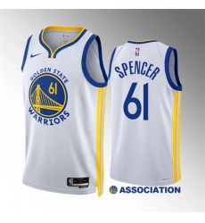 Men's Golden State Warriors #61 Pat Spencer White Association Edition Stitched Basketball Jersey