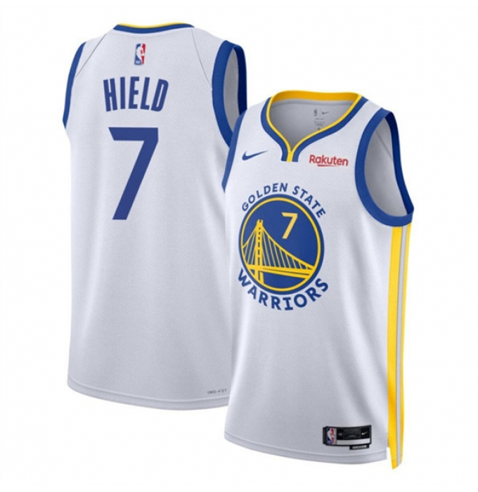 Men's Golden State Warriors #7 Buddy Hield White Association Edition Swingman Stitched Basketball Jersey