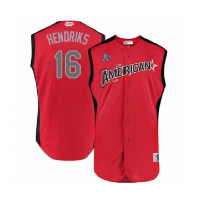 Men's Oakland Athletics #16 Liam Hendriks Authentic Red American League 2019 Baseball All-Star Jersey