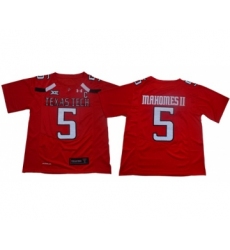 Red Raiders #5 Patrick Mahomes Red Limited Stitched College Jersey