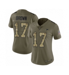 Women's New England Patriots #17 Antonio Brown Limited Olive Camo 2017 Salute to Service Football Jersey