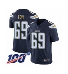 Men's Los Angeles Chargers #69 Sam Tevi Navy Blue Team Color Vapor Untouchable Limited Player 100th Season Football Jersey