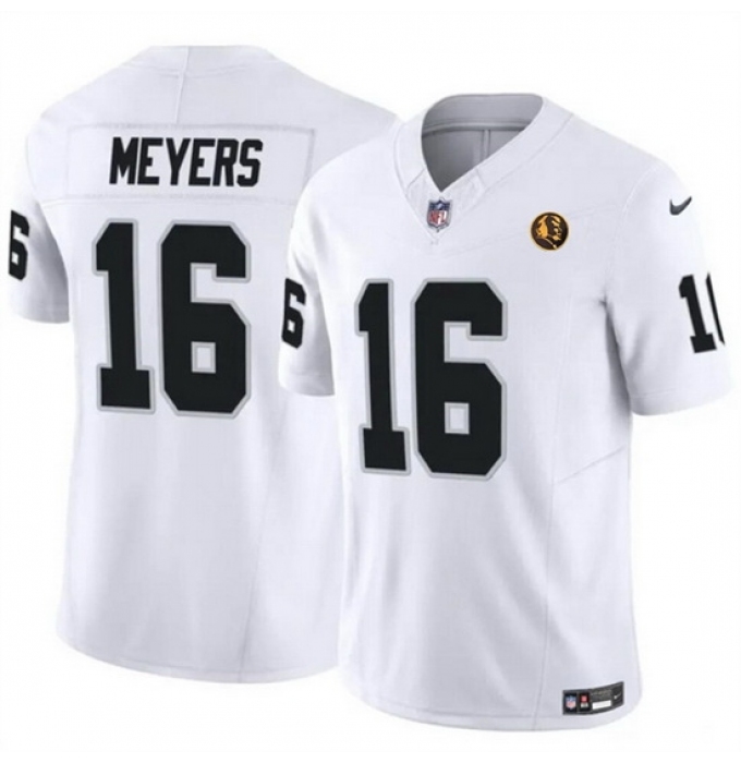 Men's Las Vegas Raiders #16 Jakobi Meyers White 2023 F U S E With John Madden Vapor Limited Stitched Football Jersey