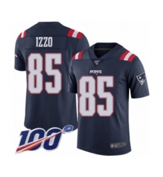 Men's New England Patriots #85 Ryan Izzo Limited Navy Blue Rush Vapor Untouchable 100th Season Football Jersey