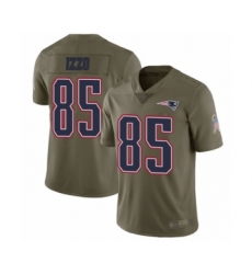 Men's New England Patriots #85 Ryan Izzo Limited Olive 2017 Salute to Service Football Jersey