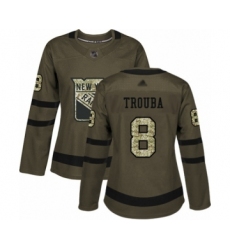 Women's New York Rangers #8 Jacob Trouba Authentic Green Salute to Service Hockey Jersey