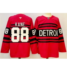 Men's Detroit Red Wings #88 Patrick Kane Red 2024-25 Reverse Retro Stitched Jersey