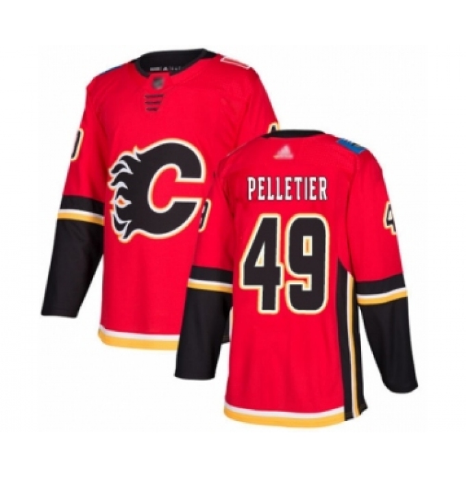 Youth Calgary Flames #49 Jakob Pelletier Authentic Red Home Hockey Jersey