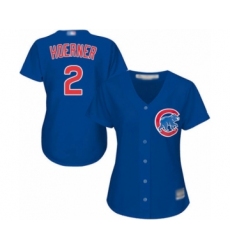 Women's Chicago Cubs #2 Nico Hoerner Authentic Royal Blue Alternate Cool Base Baseball Player Jersey