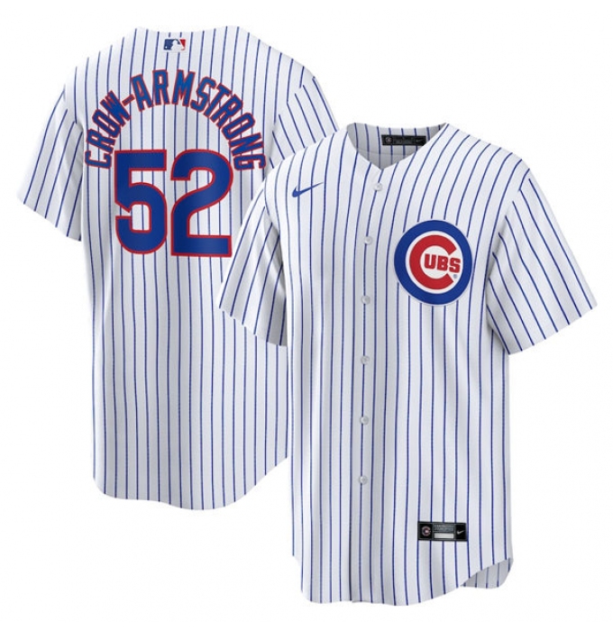 Men's Chicago Cubs #52 Pete Crow-Armstrong White 2024 Cool Base Stitched Baseball Jersey