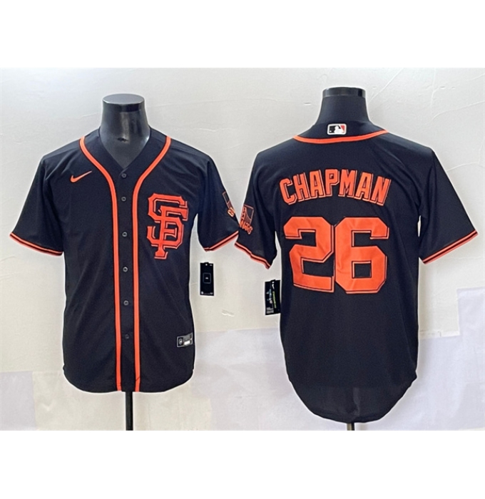 Men's San Francisco Giants #26 Matt Chapman Black Cool Base Stitched Baseball Jersey