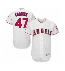 Men's Los Angeles Angels of Anaheim #47 Griffin Canning White Home Flex Base Authentic Collection Baseball Player Jersey