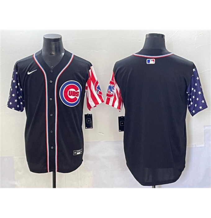 Men's Chicago Cubs Blank Black 2025 Independence Day Vapor Premier Limited Stitched Baseball Jersey