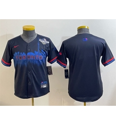 Youth Toronto Blue Jays Blank Navy 2025 World Series City Connect Limited Stitched Baseball Jersey