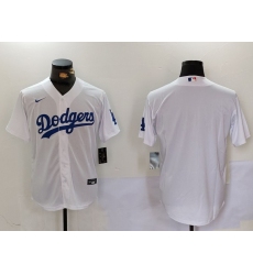 Men's Los Angeles Dodgers Blank White Cool Base Stitched Jersey