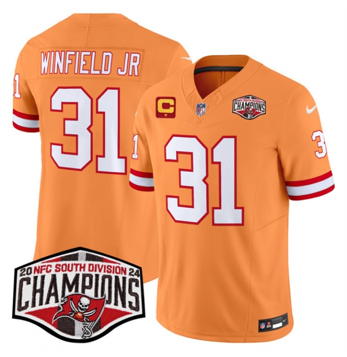 Men's Tampa Bay Buccaneers #31 Antoine Winfield Jr. Orange F.U.S.E. 2024 NFC South Champions With 1-Star C Limited Stitched Jersey