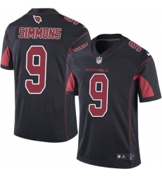 Men's Nike Arizona Cardinals #9 Isaiah Simmons Black Stitched NFL Limited Rush Jersey