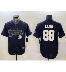 Men's Dallas Cowboys #88 CeeDee Lamb Black With Cool Base Stitched Baseball Jersey