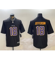 Men's Minnesota Vikings #18 Justin Jefferson Black Vapor Untouchable Limited Stitched Jersey