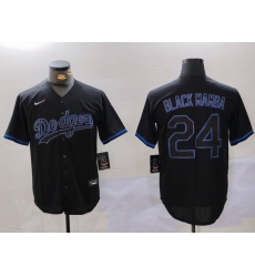 Men's Los Angeles Dodgers #24 Kobe Bryant Black Mamba Lights Out Black Fashion Stitched Cool Base Jerseys