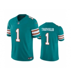 Men's Miami Dolphins #1 Tua Tagovailoa Aqua 2023 F.U.S.E Vapor Limited Stitched Football Jersey